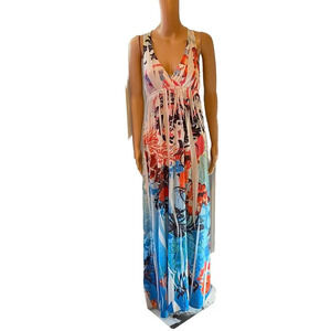 Women’s Maxi Dress Sz M Fairy Boho Babydoll Cottagecore Costal Stretch Casual